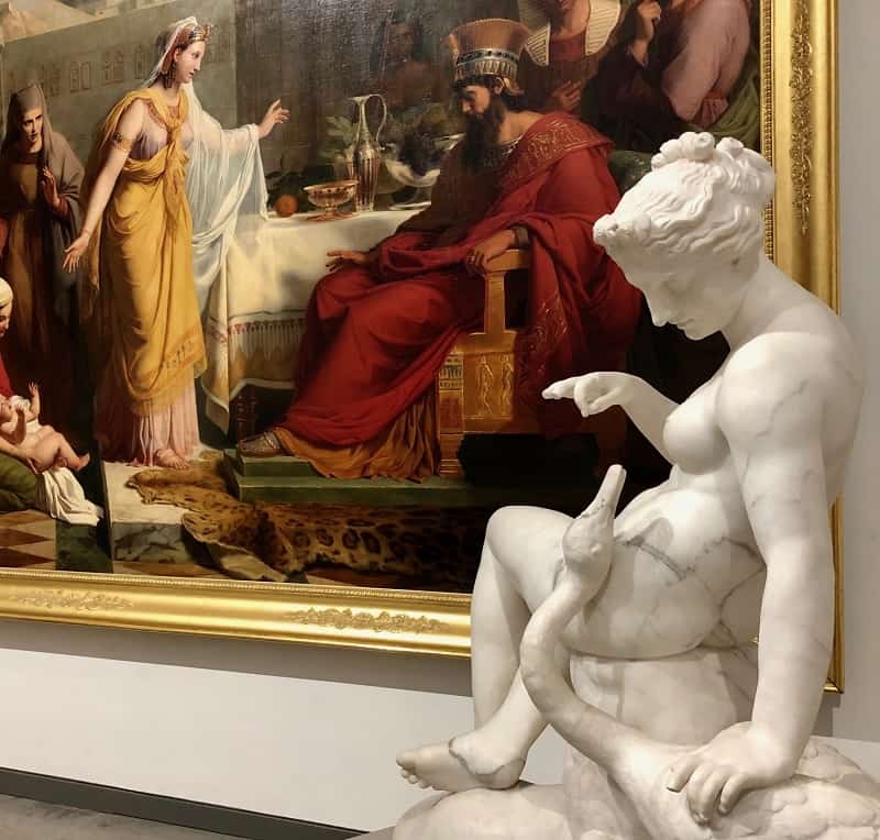 Classical statue and art at the Musee des Beaux-Arts in Lyon, France.